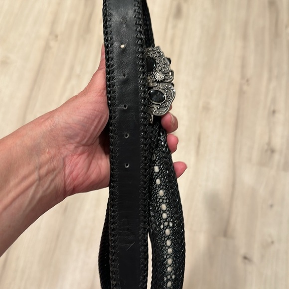 🎈Rhinestone-Leather Statement Belt w Beaded Design🎈 - Picture 5 of 5